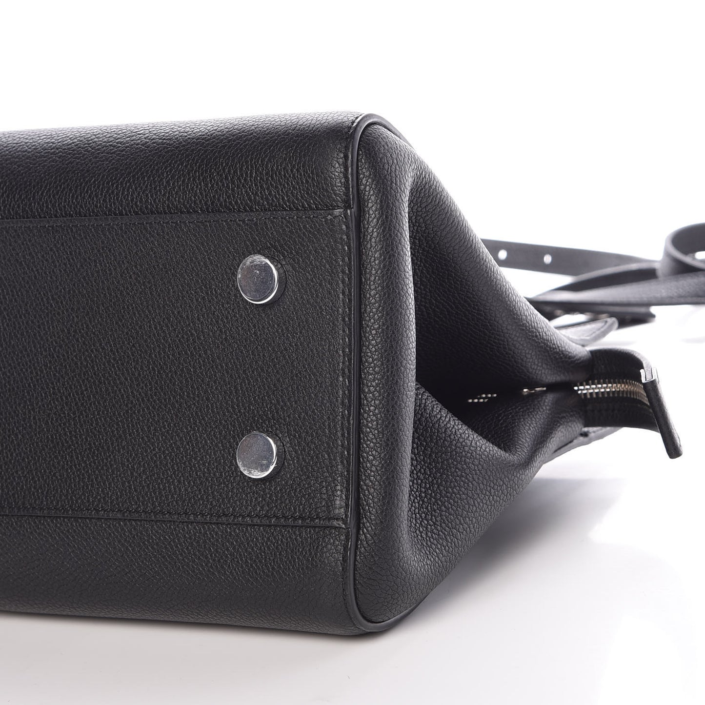 Grained Calfskin Small Cabas Rive Gauche Black