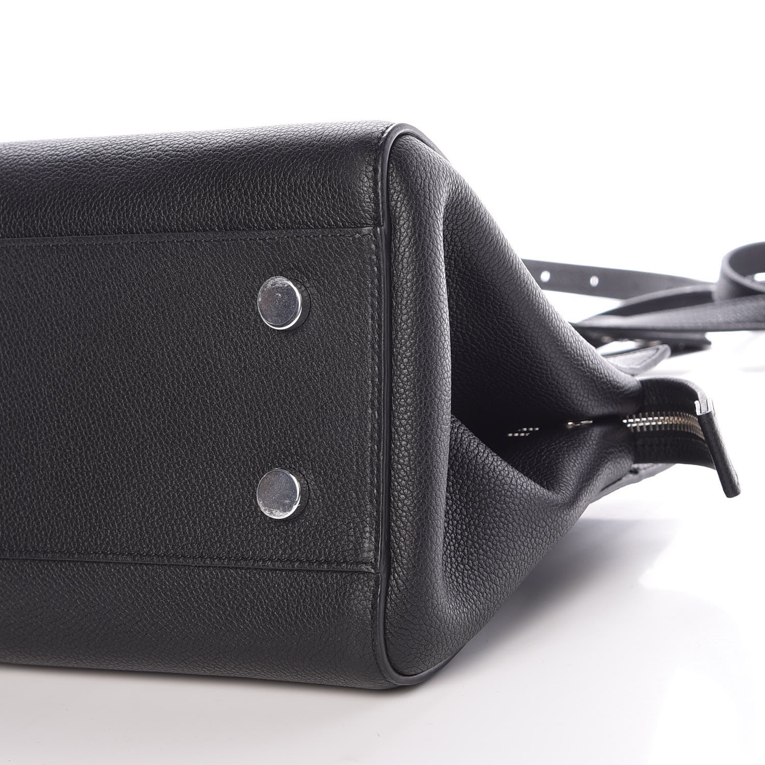 Saint Laurent Grained Calfskin Small Cabas Rive Gauche Black 6 of 11