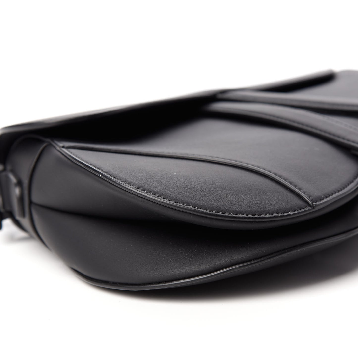 Ultra Matte Calfskin Saddle Bag Black