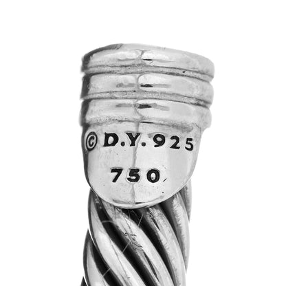 David Yurman Sterling Silver 18K Yellow Gold 4mm X Station Cable Bracelet 3 of 3