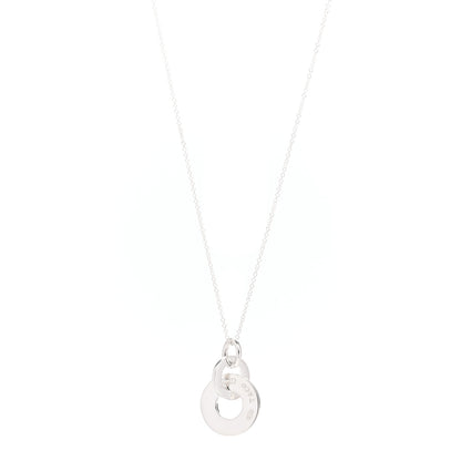 Tiffany Sterling Silver 1837 Double Interlocking Drop Pendant Necklace 1 of 5