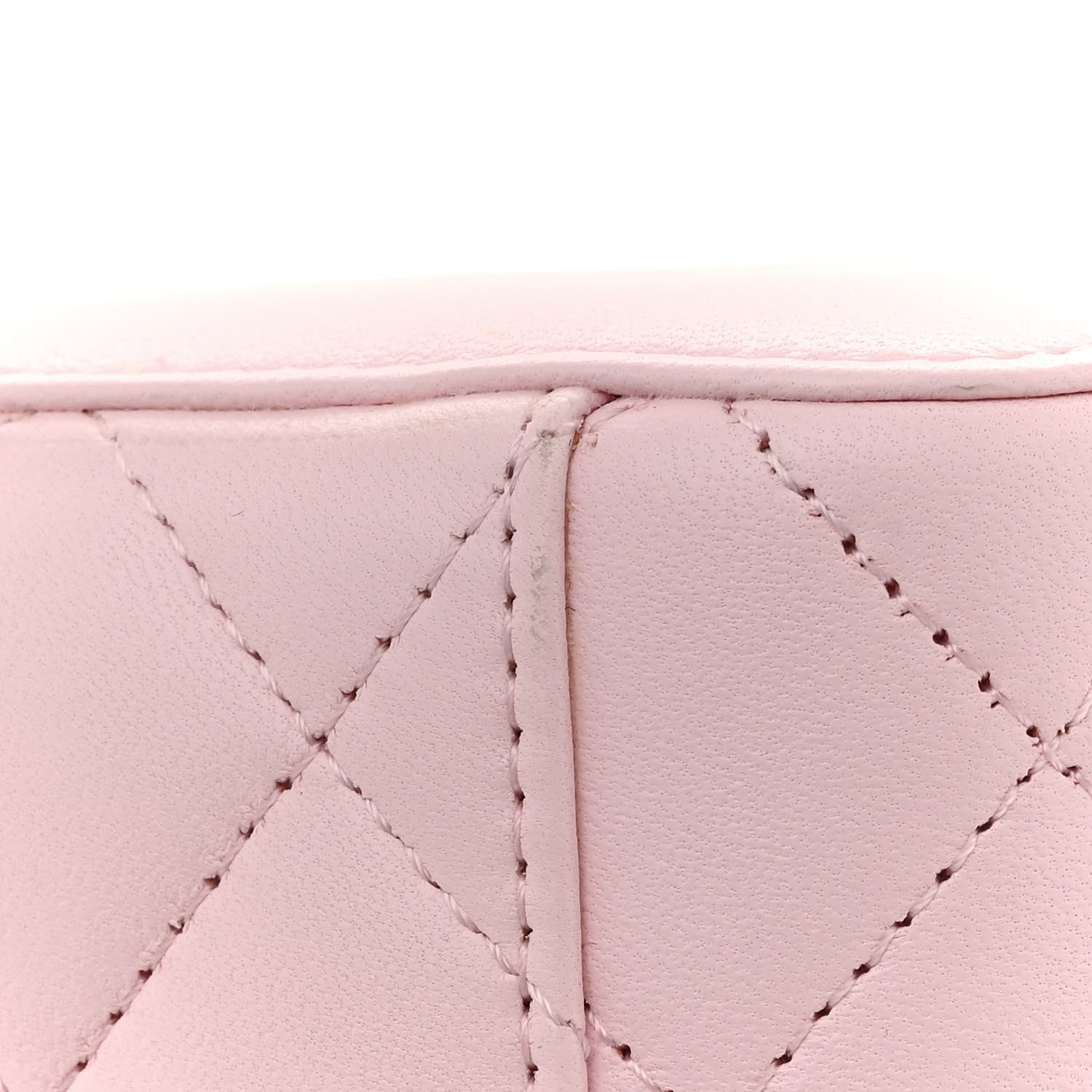 Chanel Lambskin Quilted Mini Vanity Case With Pearl Chain Light Pink 11 of 13