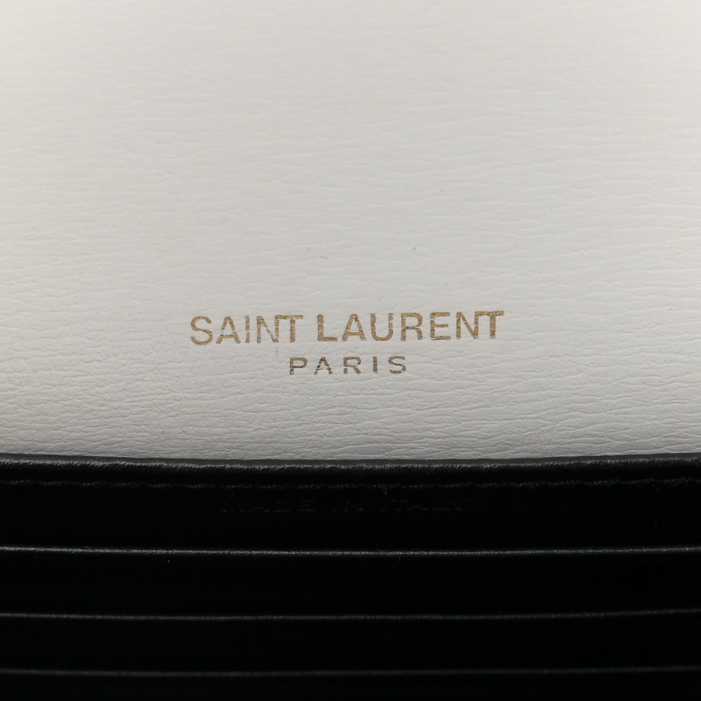 New Aspen Calfskin Bi-Color Monogram Sunset Chain Wallet Black Dirty White