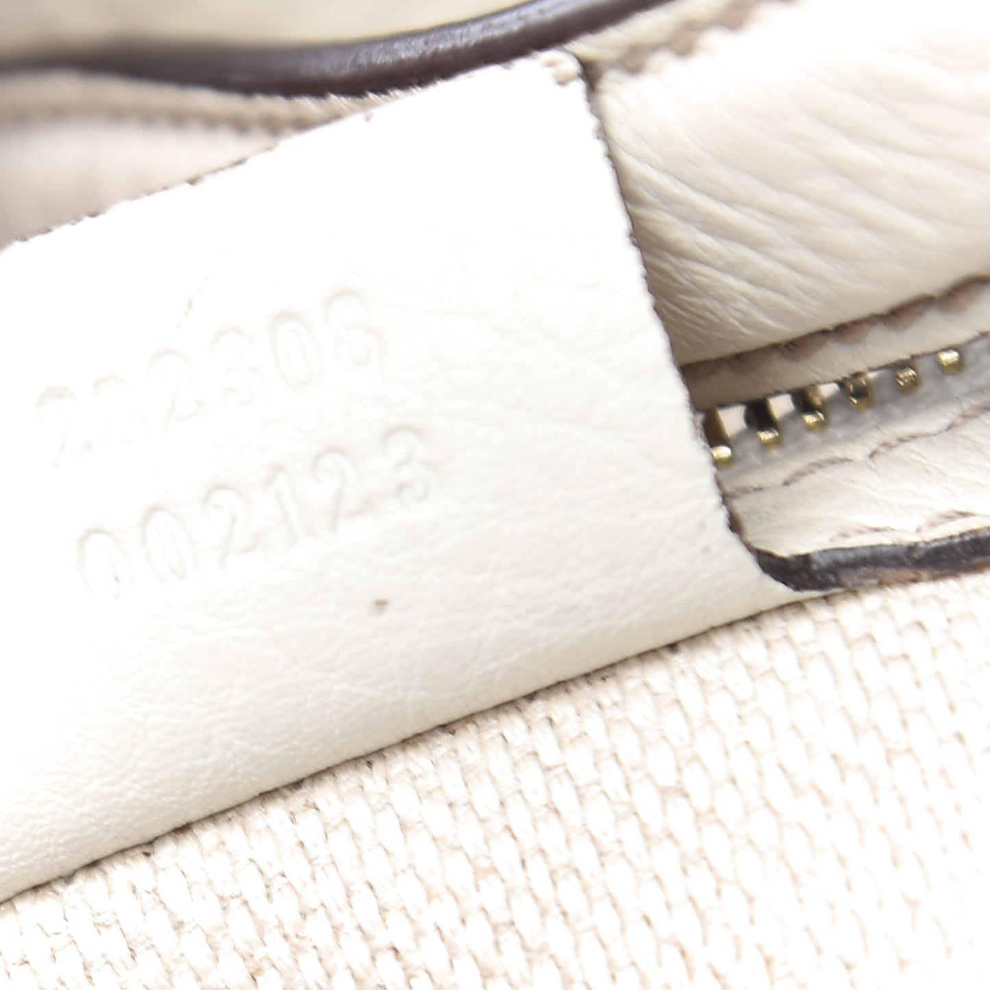 Pebbled Calfskin Large Soho Shoulder Bag Off White