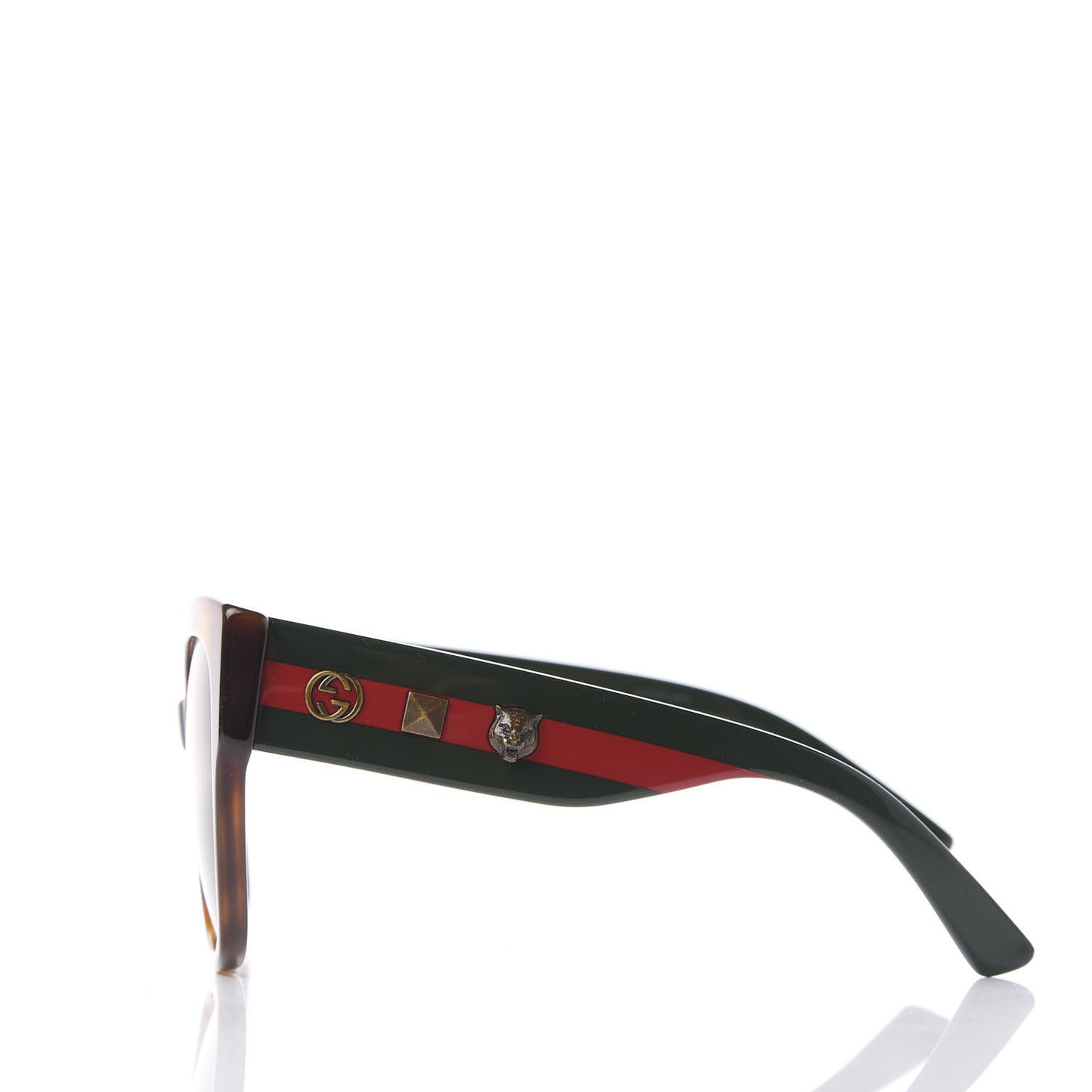 Acetate Square Frame Web Sunglasses GG0059S Tortoise