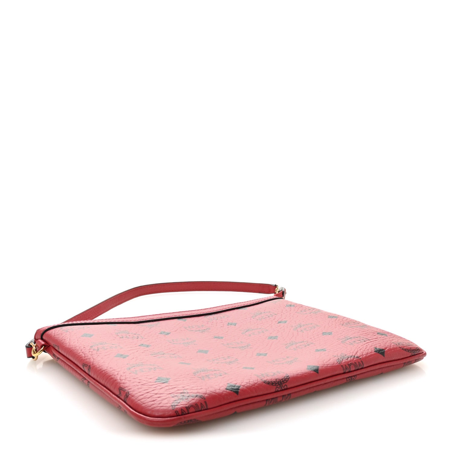 MCM Visetos Liz Shopper Tote Pouch Ruby Red 4 of 10