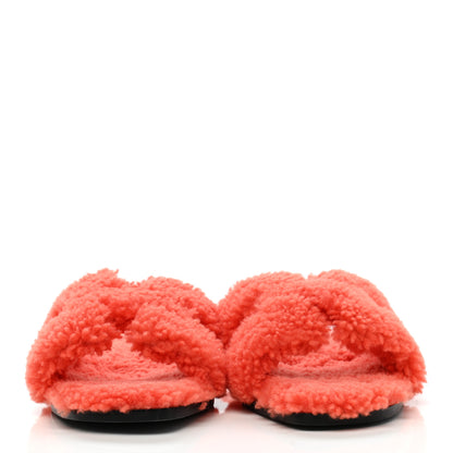 Hermes Woolskin Oran Sandals 40.5 Orange 2 of 8