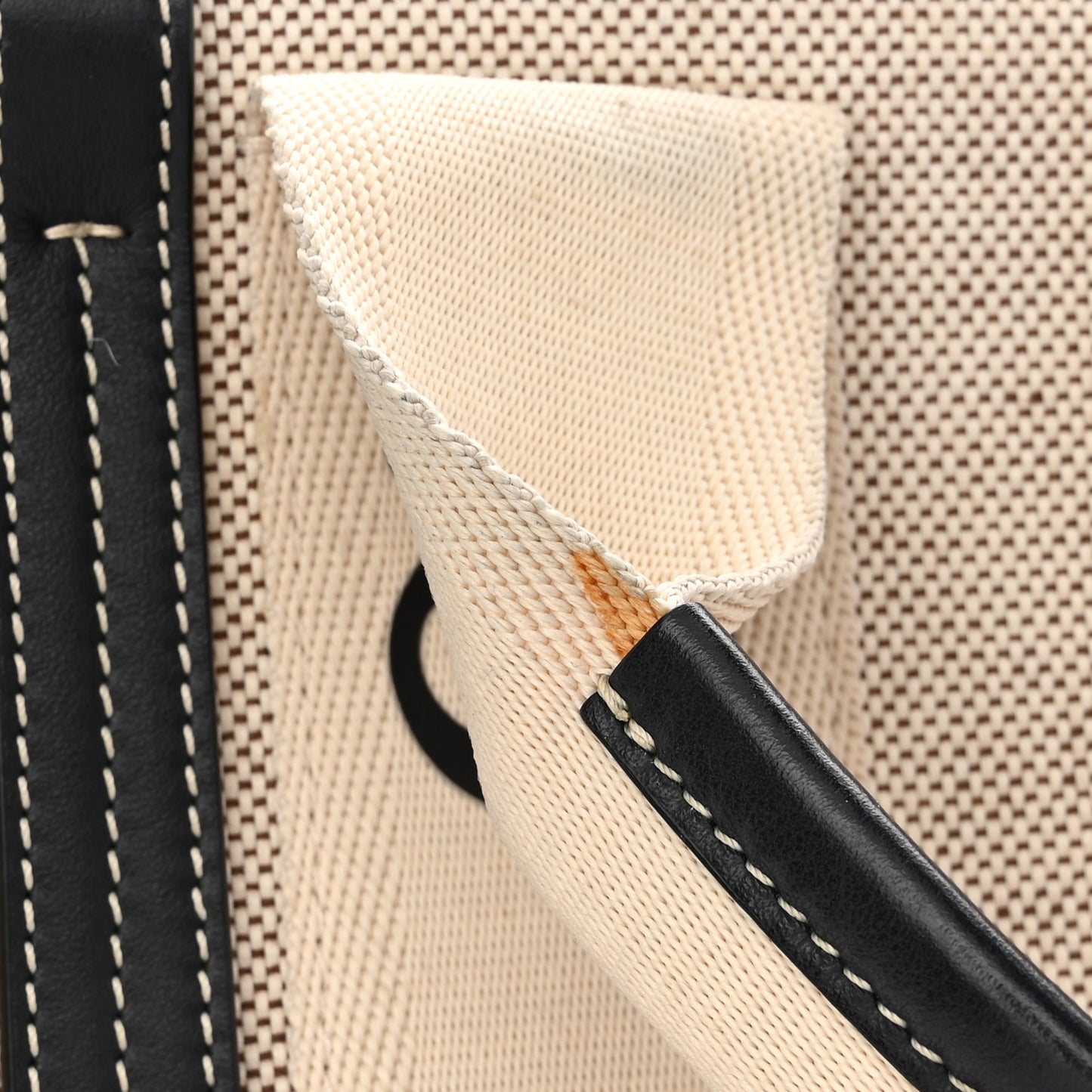 Cotton Calfskin Small Woody Ribbon Tote White