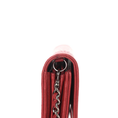 Chanel Lizard Wallet On Chain WOC Red 12 of 13