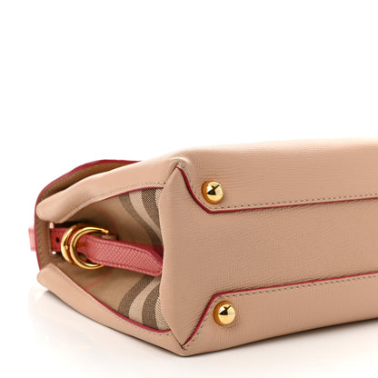 Burberry Derby Calfskin Snakeskin House Check Small Camberley Beige Red 8 of 12