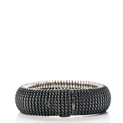 David Yurman Darkened Sterling Silver Diamond 20mm Tempo Bracelet 3 of 4