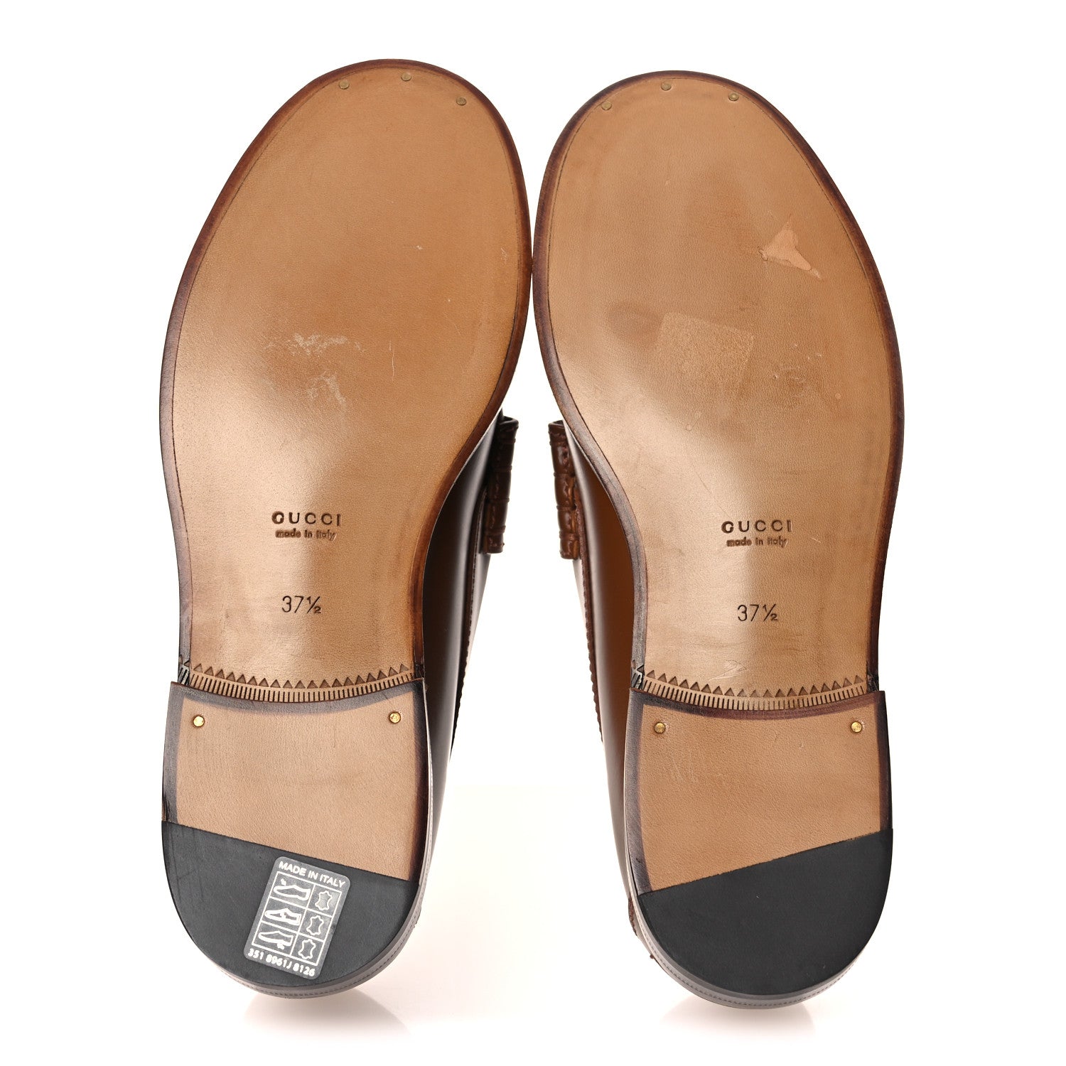 Gucci Millennial Ribot Cut Out Interlocking G Loafers 37.5 Cuir 7 of 11