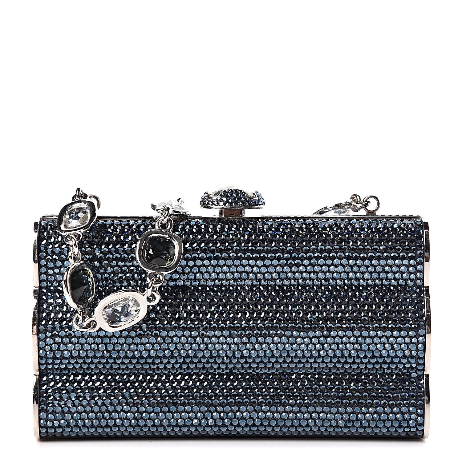 Judith Leiber Swarovski Crystal Clutch Dark Blue 1 of 12