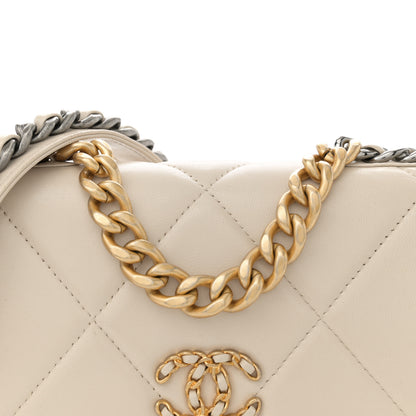 Chanel Lambskin Quilted Chanel 19 Wallet On Chain WOC Light Beige 8 of 11