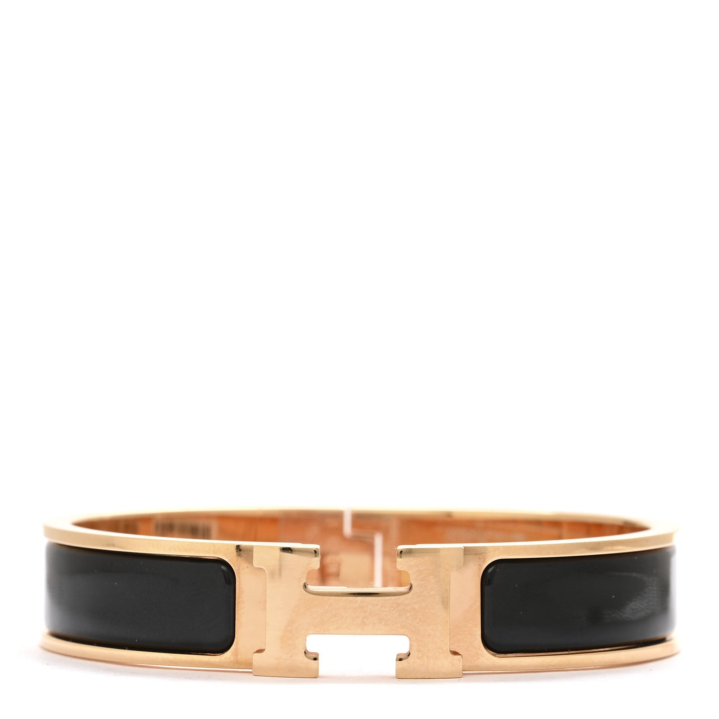 Enamel Narrow Clic Clac H Bracelet PM Black