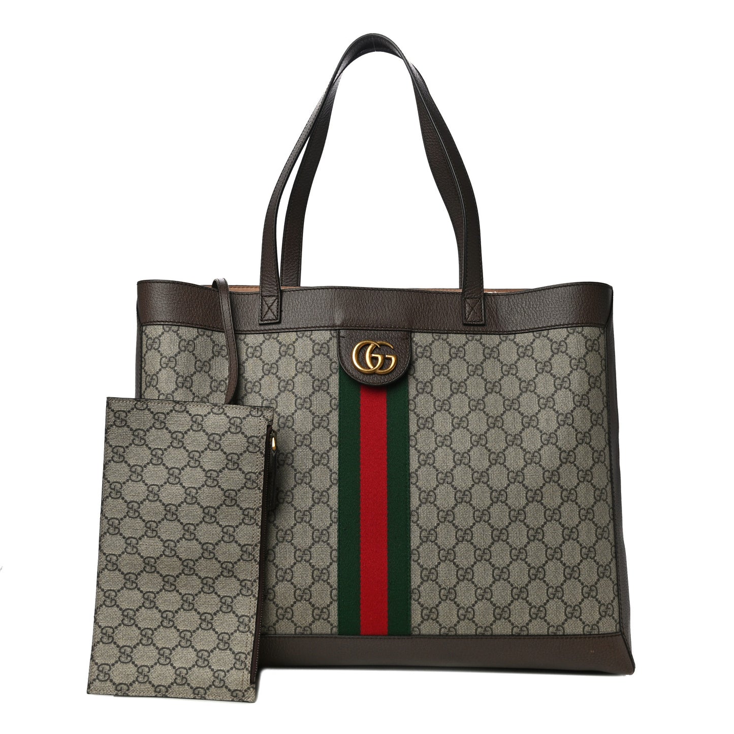 GG Supreme Monogram Web Ophidia Tote Brown