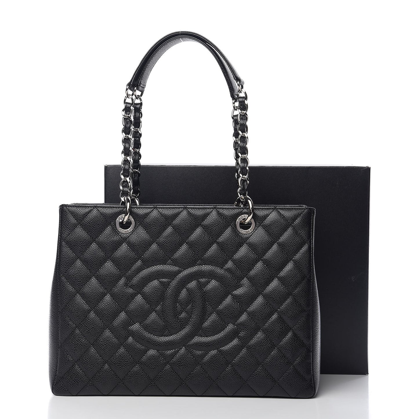 Caviar Quilted Grand Shopping Tote GST Black
