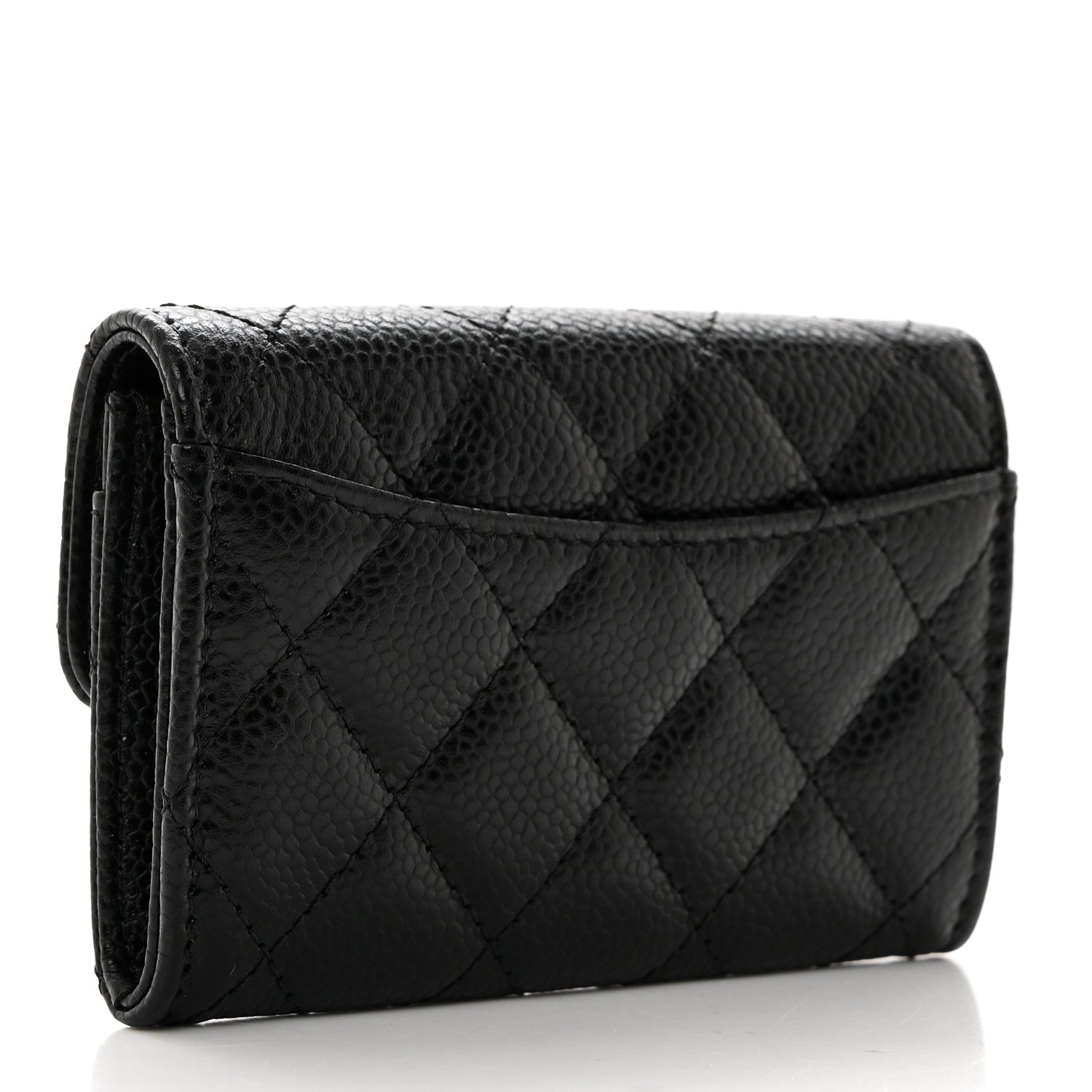 Chanel Caviar Quilted Flap Card Holder Wallet Black 3 of 8