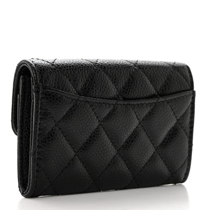 Chanel Caviar Quilted Flap Card Holder Wallet Black 3 of 8