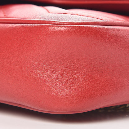 Gucci Calfskin Matelasse Super Mini GG Marmont Shoulder Bag Hibiscus Red 10 of 11