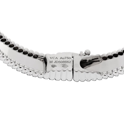 Van Cleef & Arpels 18K White Gold Perlee Signature Bangle Bracelet M 3 of 4