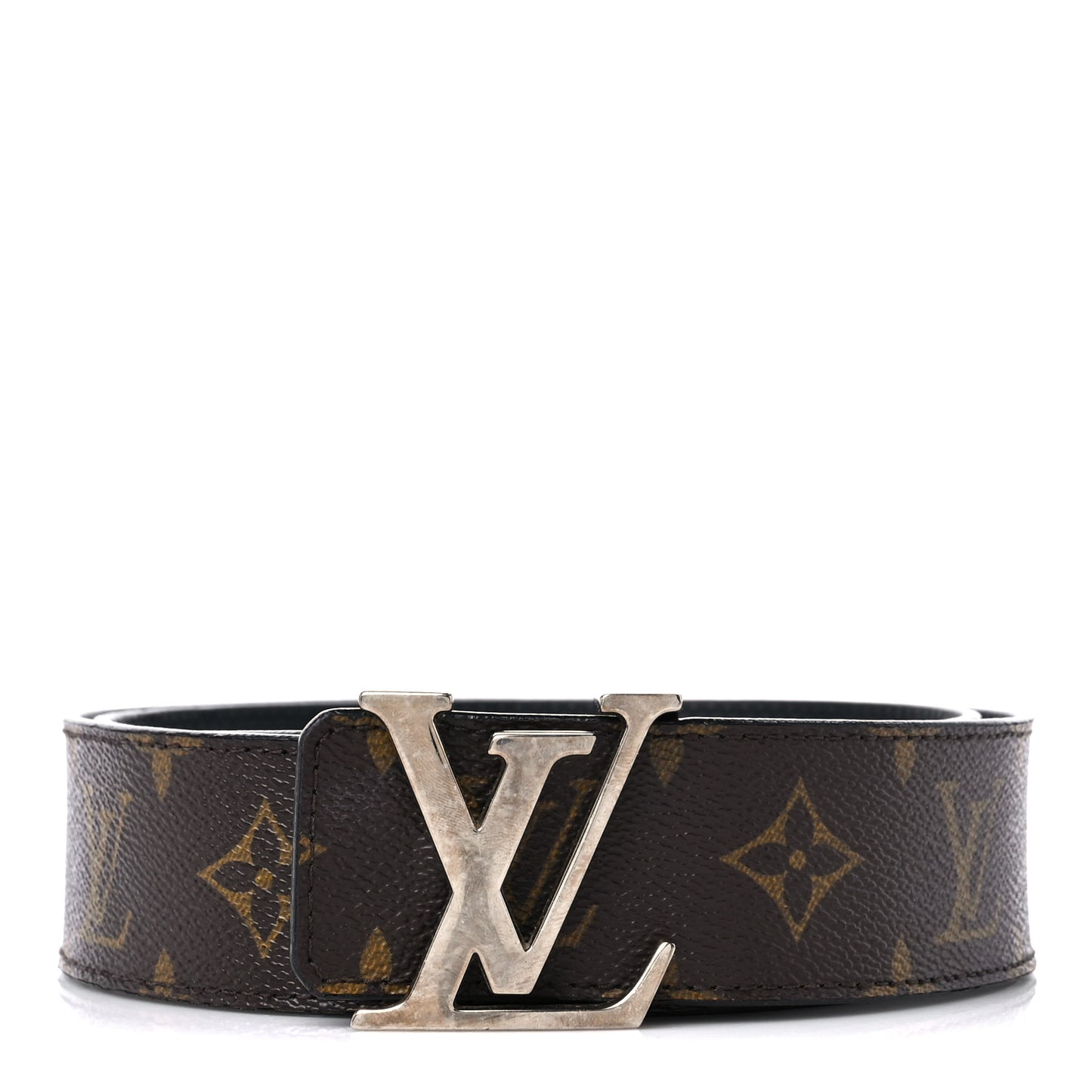Calfskin Monogram 40mm LV Initiales Reversible Belt 85 34 Black