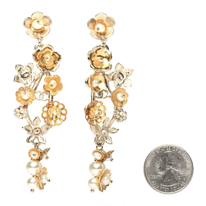 Chanel Pearl Camelia Earrings Gold 2 of 4