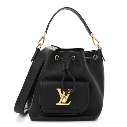 Louis Vuitton Calfskin Lockme Bucket MM Black 1 of 9