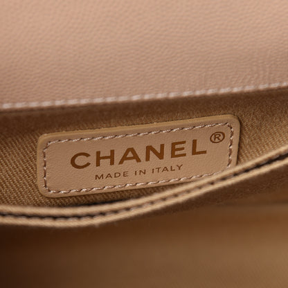 Chanel Caviar Chevron Quilted Mini Coco Handle Flap Beige 6 of 10