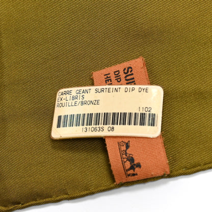Hermes Silk Dip Dye Ex Libris Shawl 140 Rouille Bronze 5 of 5