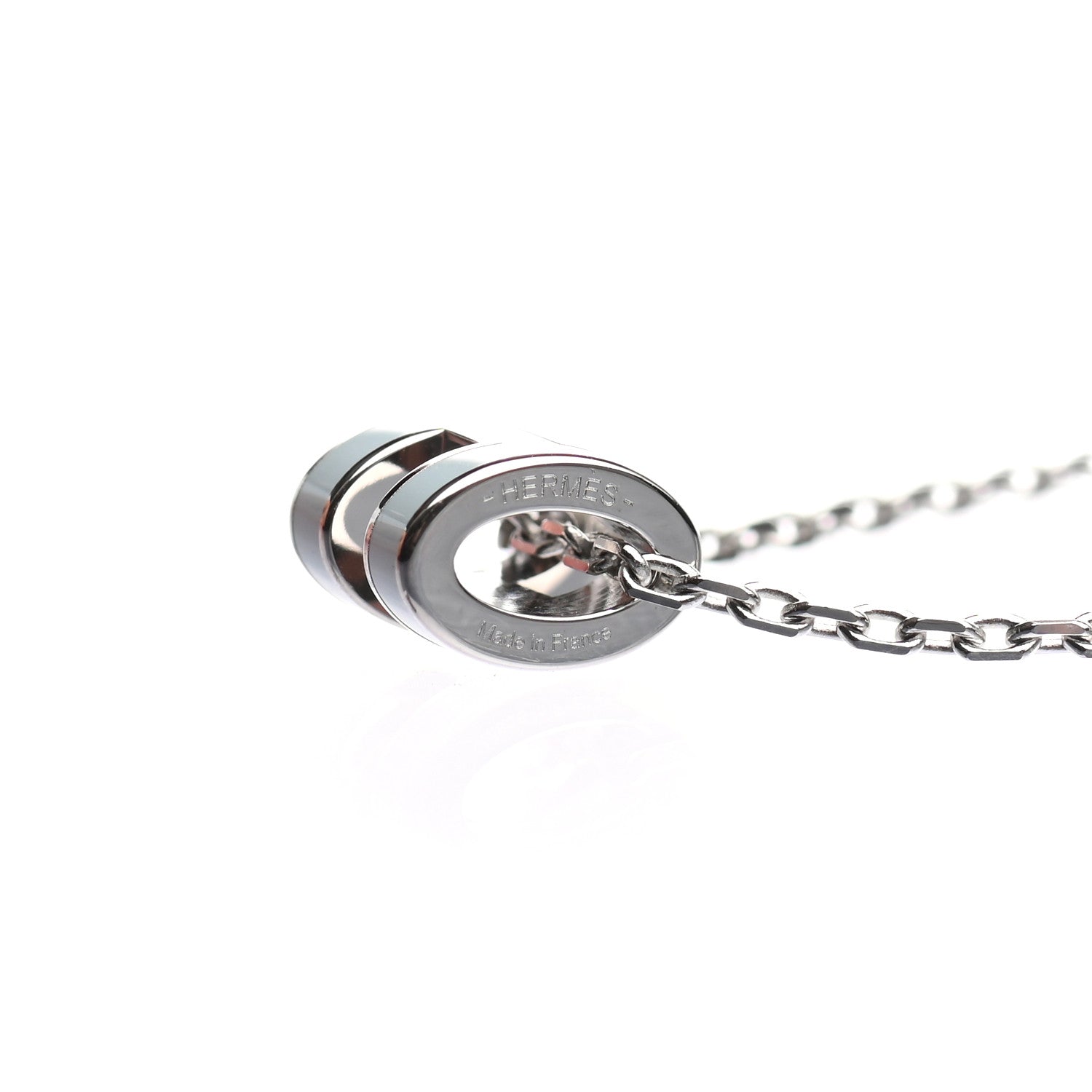 Hermes Lacquered Palladium Mini Pop H Pendant Necklace Bleu Zephyr 5 of 5