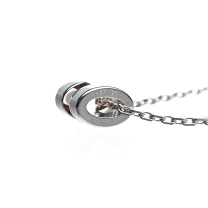 Hermes Lacquered Palladium Mini Pop H Pendant Necklace Bleu Zephyr 5 of 5