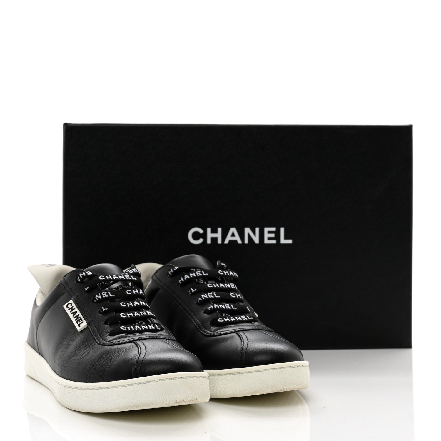 Chanel Calfskin CC Womens Sneakers 36 Black 2 of 9