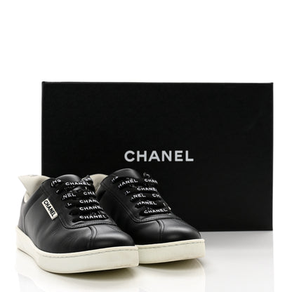 Chanel Calfskin CC Womens Sneakers 36 Black 2 of 9