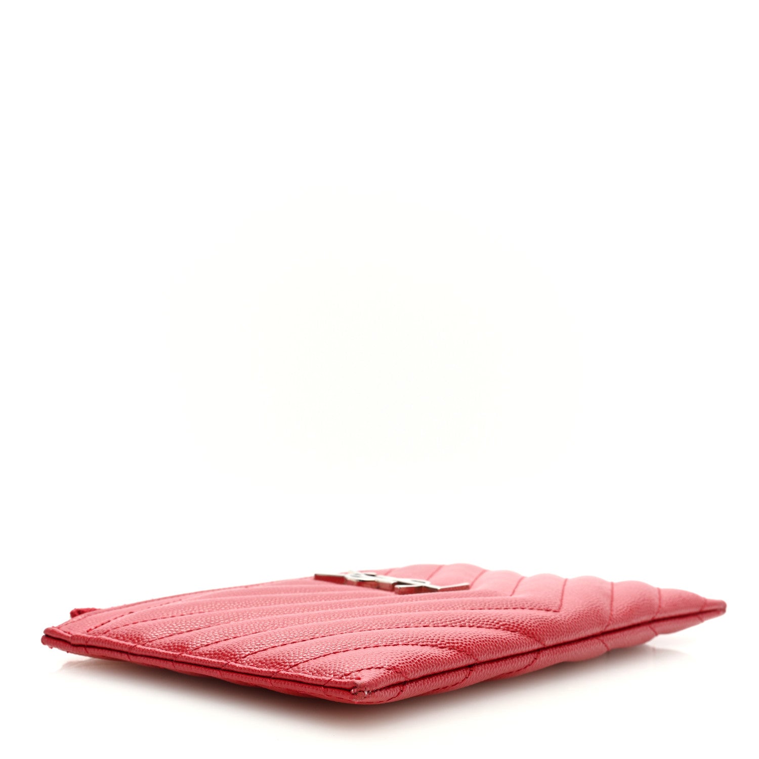 Saint Laurent Grain De Poudre Chevron Monogram Bill Pouch Rouge Eros 4 of 6