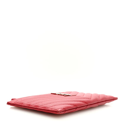 Saint Laurent Grain De Poudre Chevron Monogram Bill Pouch Rouge Eros 4 of 6