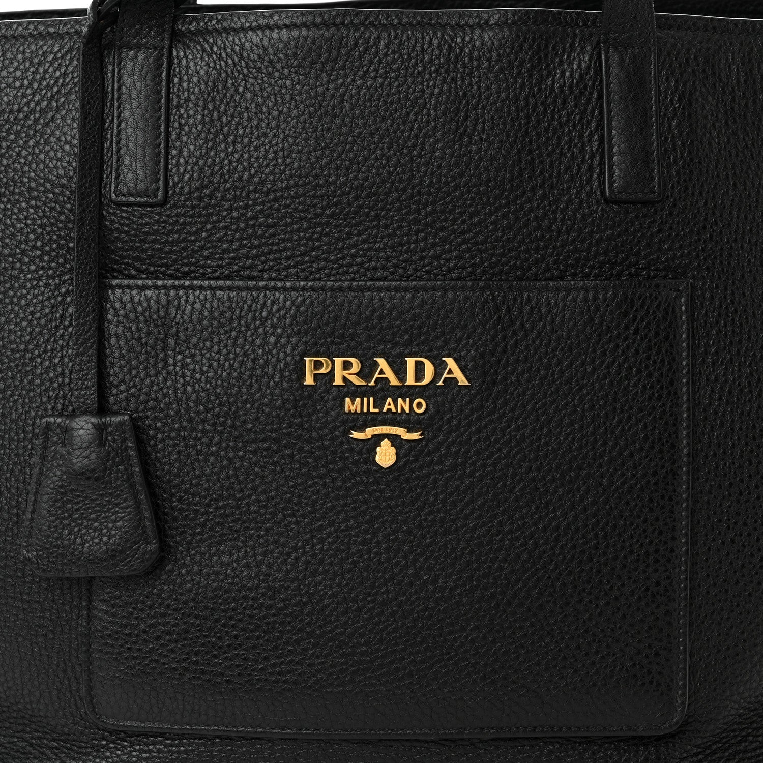 Prada Vitello Daino Pocket Shopping Tote Black 8 of 10