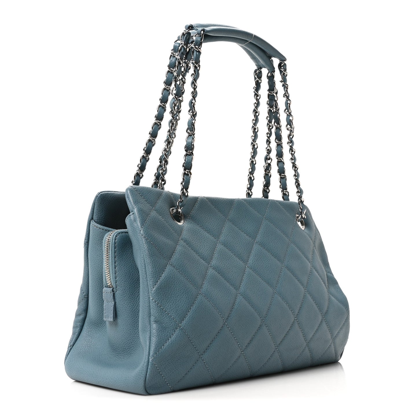 Caviar Quilted CC Timeless Soft Tote Blue