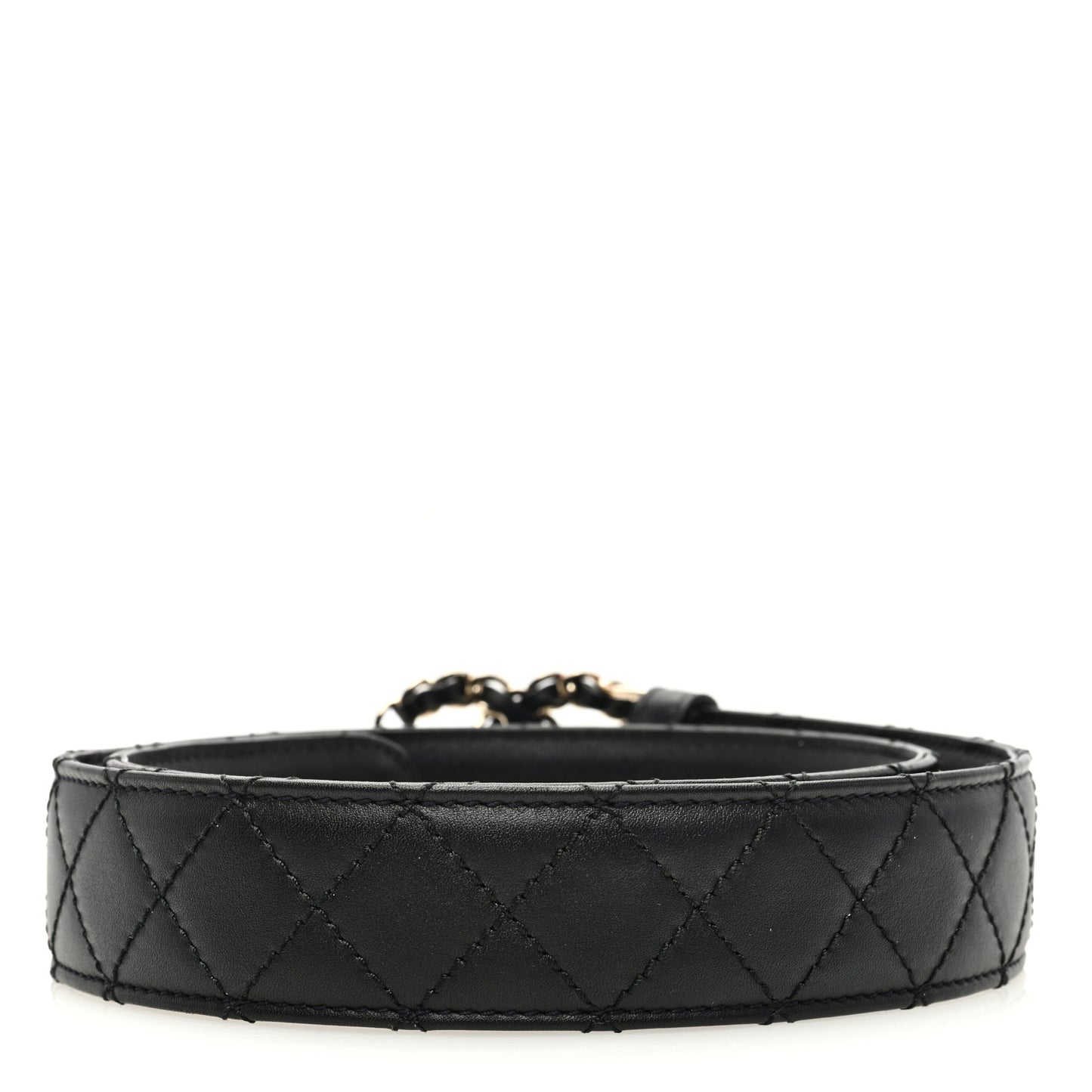 Calfskin Quilted CC Chain Belt 70 28 Black