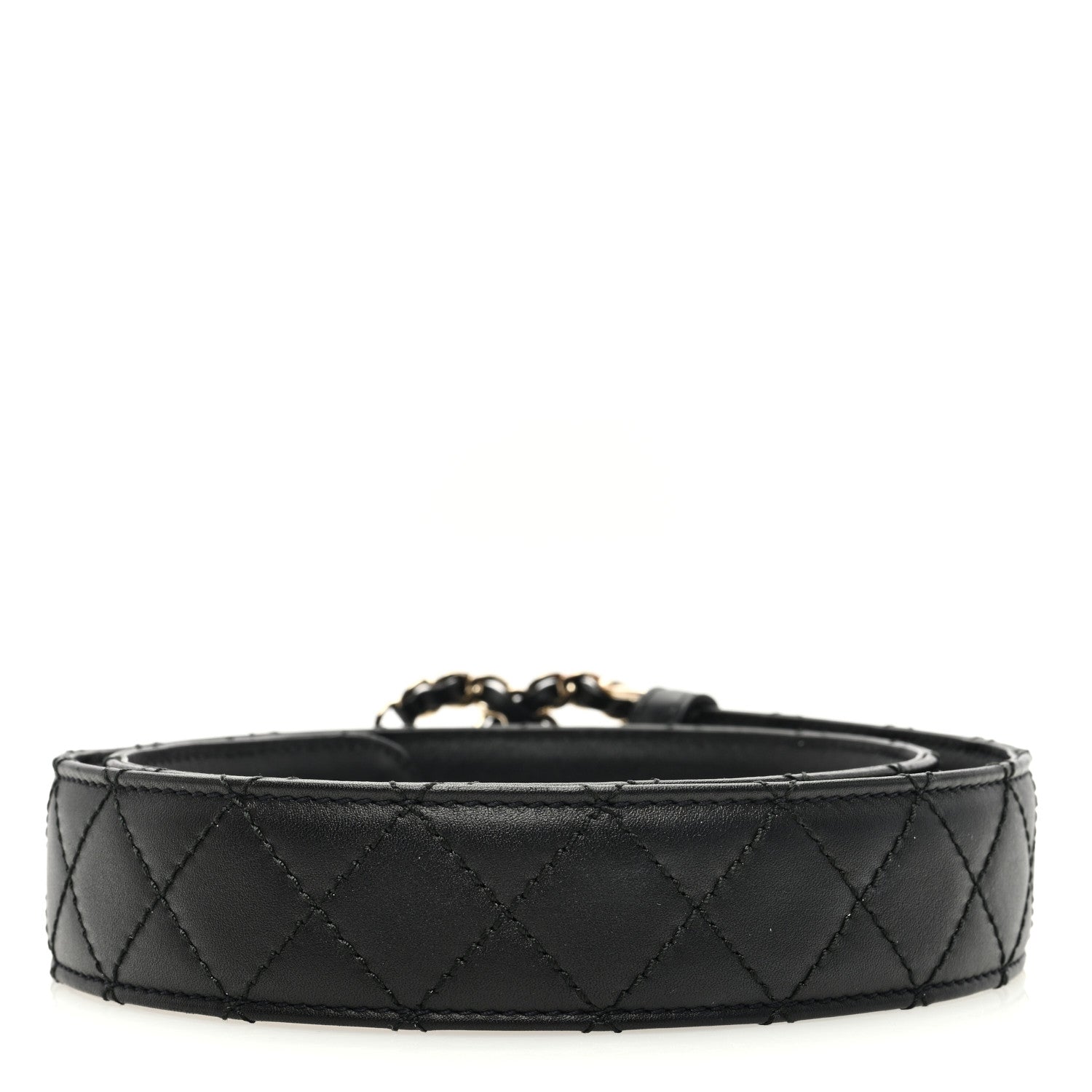 Chanel Calfskin Quilted CC Chain Belt 70 28 Black 2 of 5