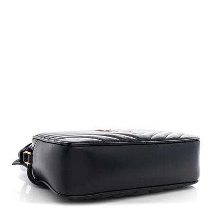 Saint Laurent Calfskin Matelasse Monogram Lou Camera Bag Navy 3 of 11