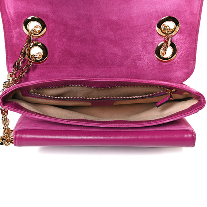 Gucci Suede Azalea Calfskin Small Marina Chain Shoulder Bag Fucsia 5 of 14