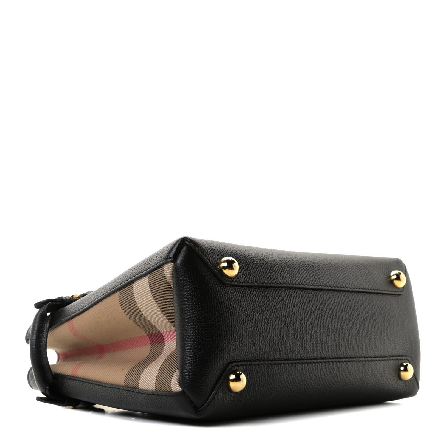 Burberry Derby Calfskin House Check Baby Banner Tote Black 4 of 11