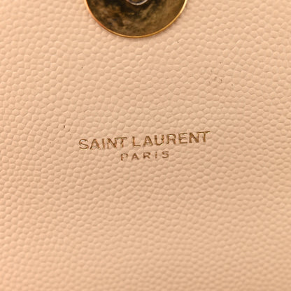 Saint Laurent Grain De Poudre Matelasse Chevron Large Monogram Satchel Nude Powder 7 of 11