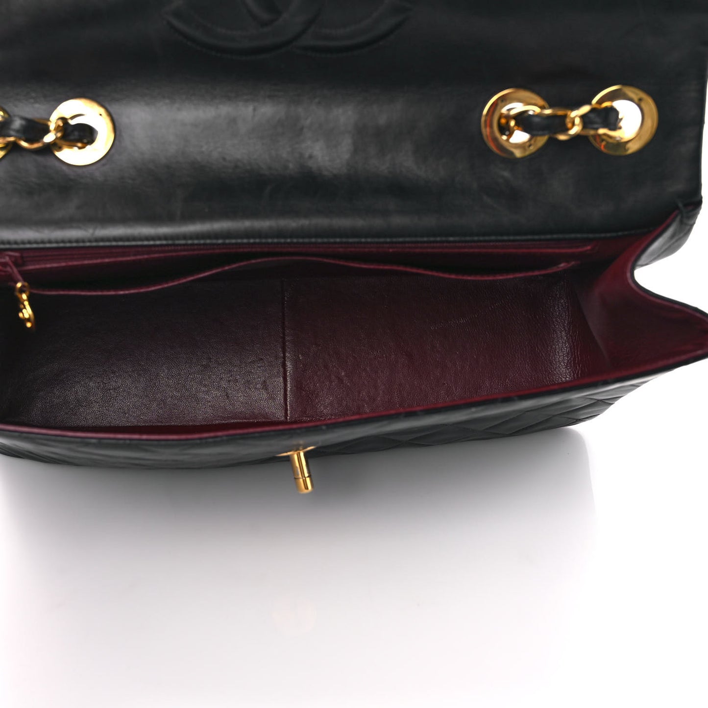 Lambskin Quilted XL Jumbo Single Flap Black