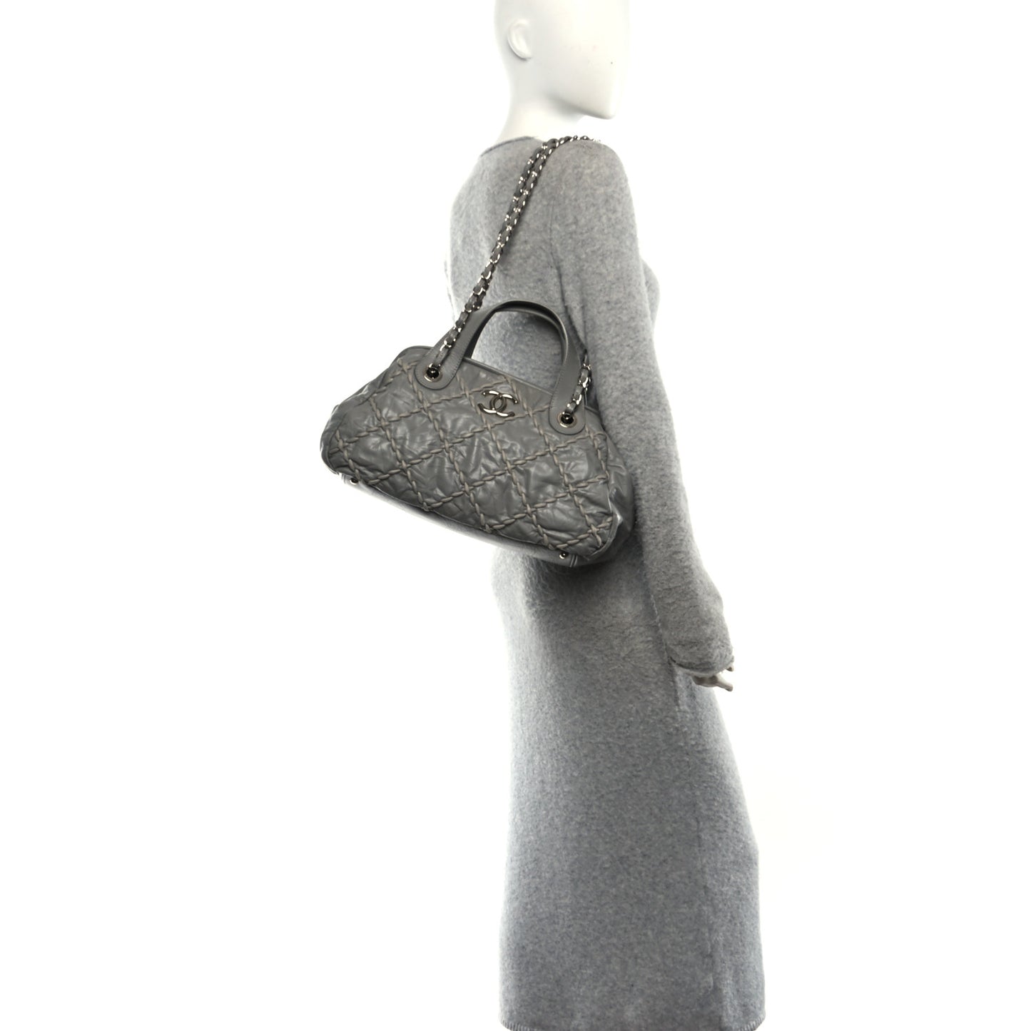 Calfskin Ultra Stitch Bowler Grey