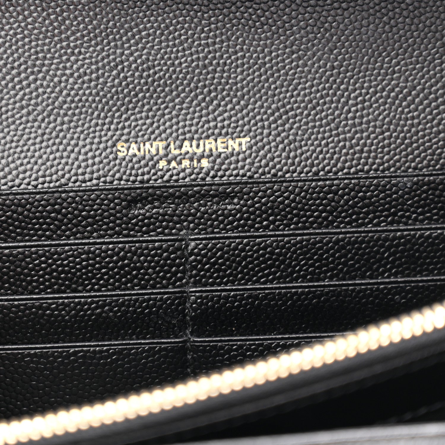 Saint Laurent Grain De Poudre Matelasse Chevron Monogram Flap Wallet Black 6 of 8