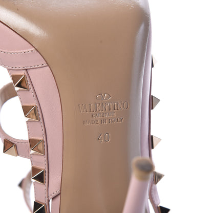 Valentino Garavani Calfskin Rockstud Ankle Strap 100mm Pumps 40 Water Rose 6 of 8