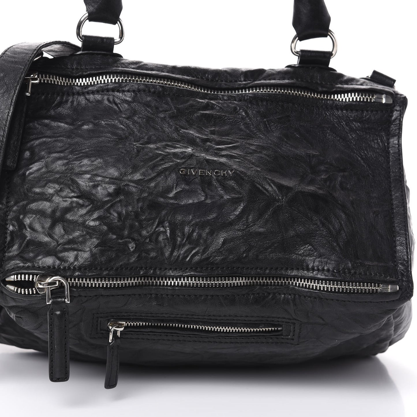 Tumbled Sheepskin Medium Pandora Bag Black