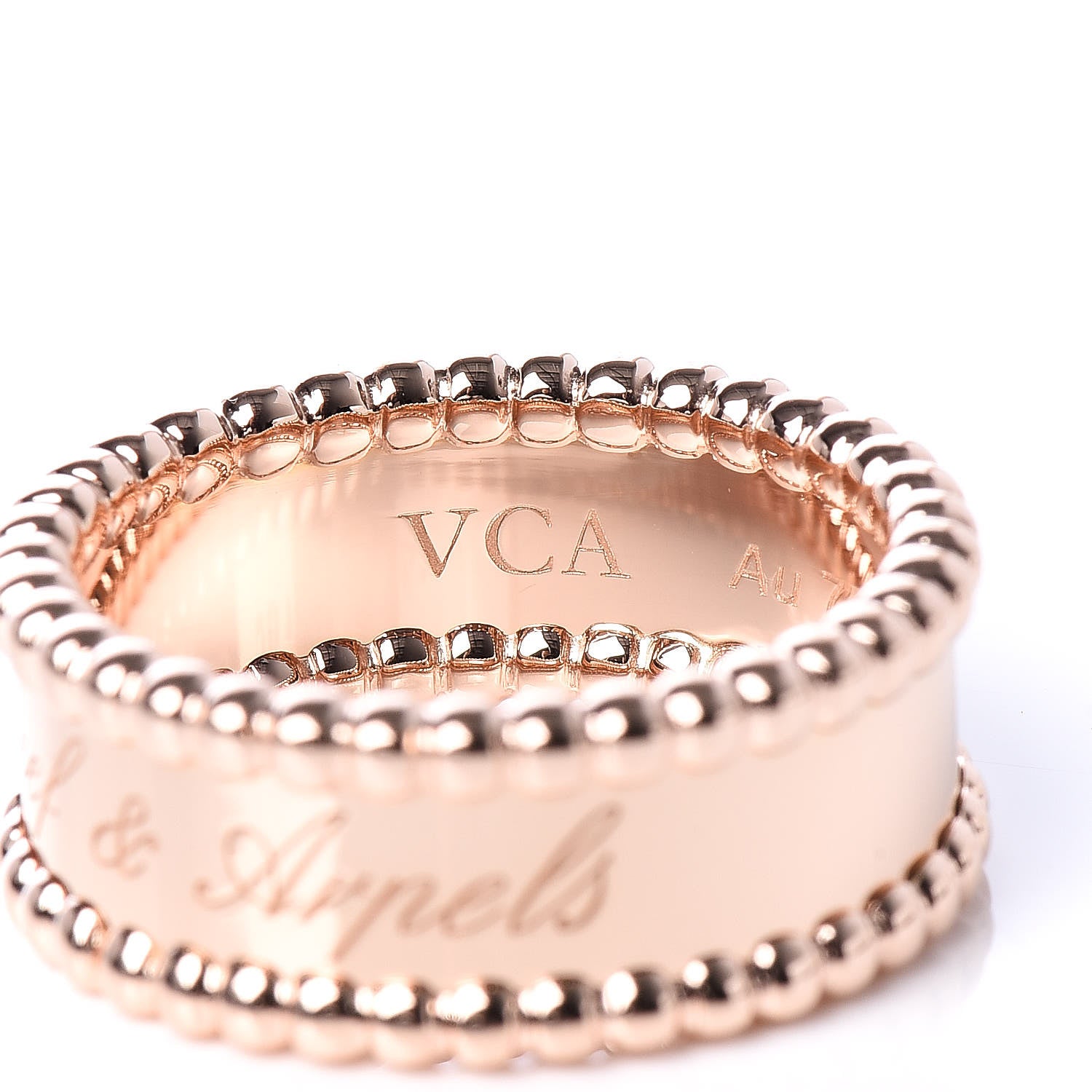 Van Cleef & Arpels 18K Rose Gold Perlee Signature Ring 51 5.75 6 of 6